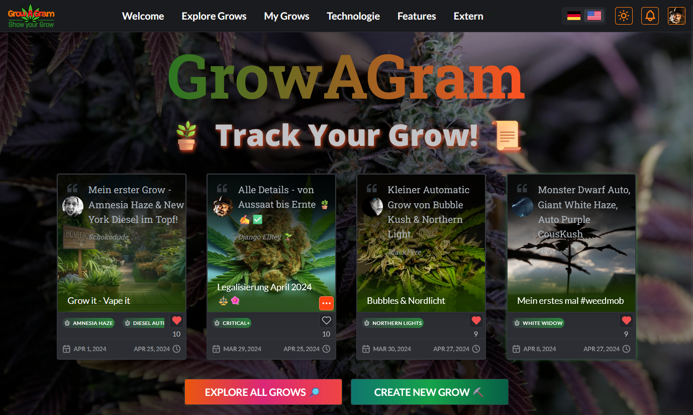 GrowAGram LandingPage Screenshot GrowAGram Header Screenshot